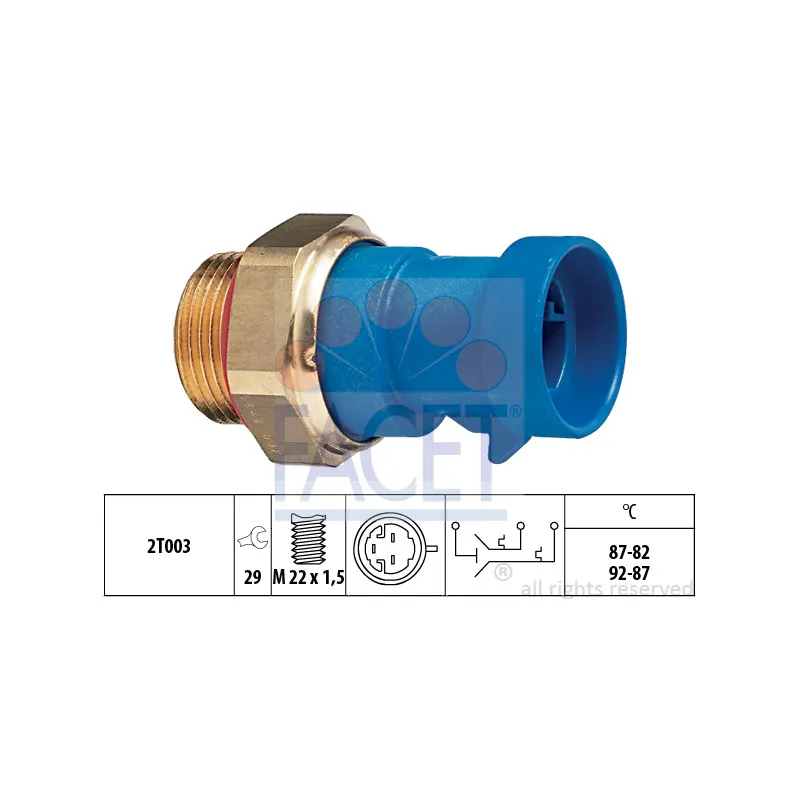Interrupteur de température, ventilateur de radiateur FACET 7.5642