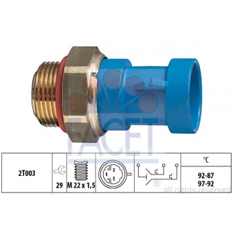 Interrupteur de température, ventilateur de radiateur FACET 7.5643