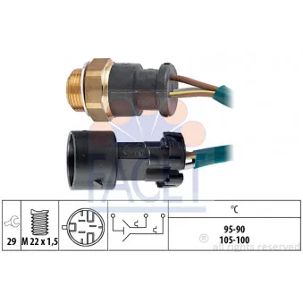 Interrupteur de température, ventilateur de radiateur FACET 7.5644