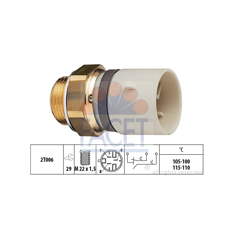 Interrupteur de température, ventilateur de radiateur FACET 7.5648