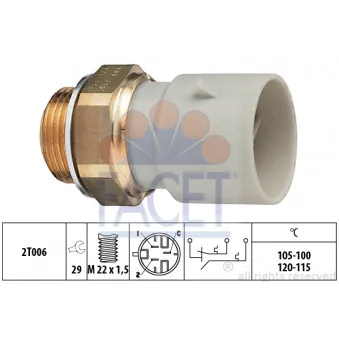 Interrupteur de température, ventilateur de radiateur FACET 7.5649