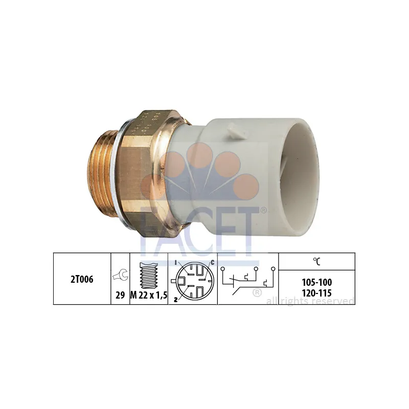 Interrupteur de température, ventilateur de radiateur FACET 7.5649