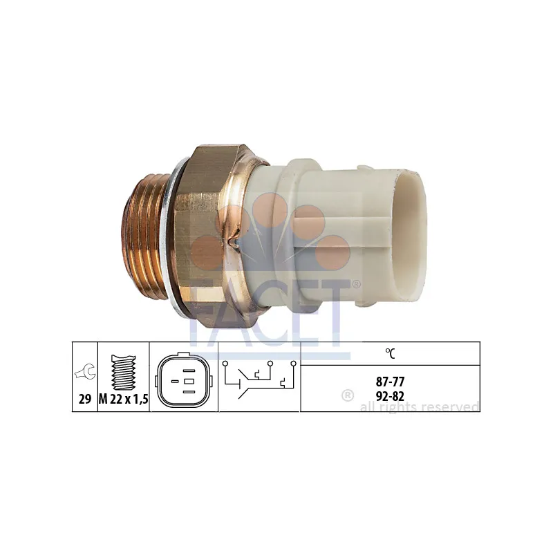 Interrupteur de température, ventilateur de radiateur FACET 7.5651