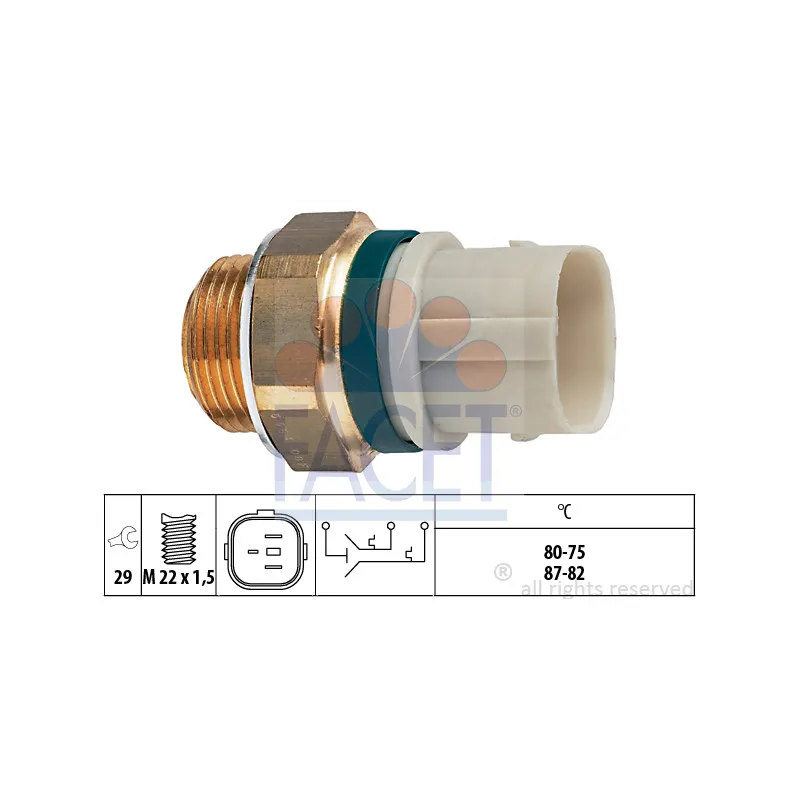 Interrupteur de température, ventilateur de radiateur FACET 7.5654