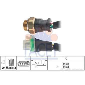 Interrupteur de température, ventilateur de radiateur FACET 7.5656