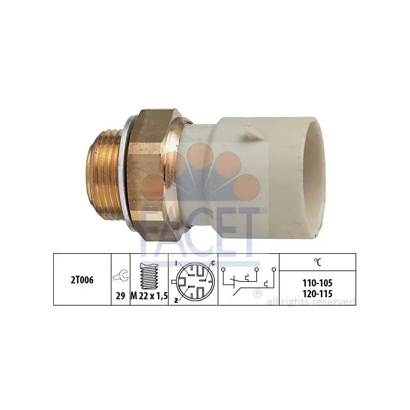 Interrupteur de température, ventilateur de radiateur FACET 7.5657
