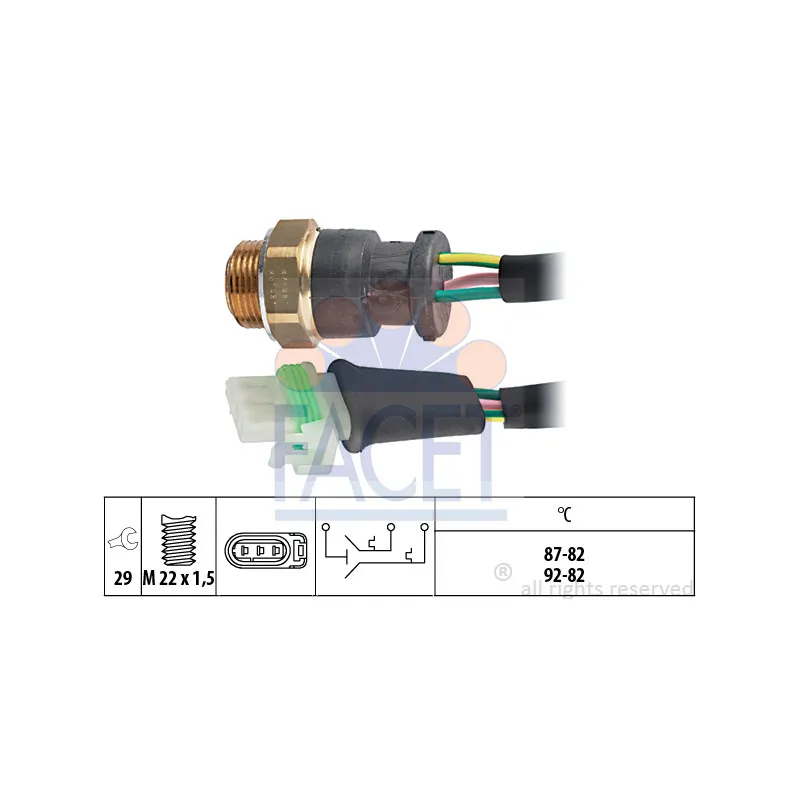 Interrupteur de température, ventilateur de radiateur FACET 7.5661
