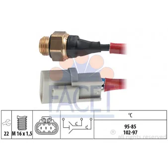 Interrupteur de température, ventilateur de radiateur FACET 7.5665