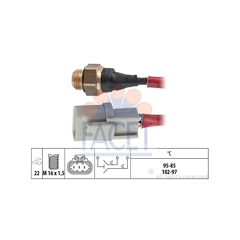 Interrupteur de température, ventilateur de radiateur FACET 7.5665