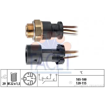 Interrupteur de température, ventilateur de radiateur FACET 7.5668