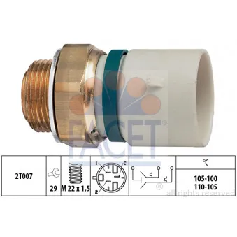 Interrupteur de température, ventilateur de radiateur FACET 7.5673