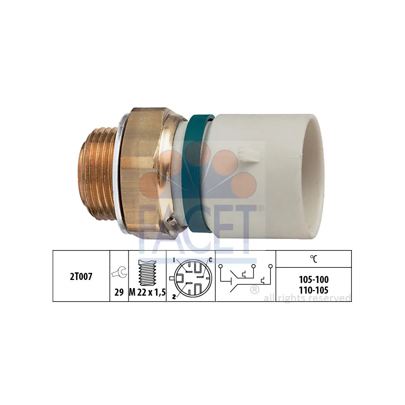 Interrupteur de température, ventilateur de radiateur FACET 7.5673
