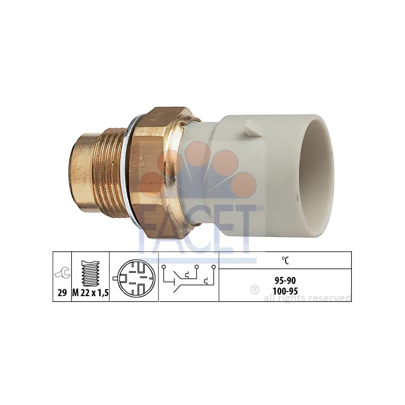 Interrupteur de température, ventilateur de radiateur FACET 7.5676