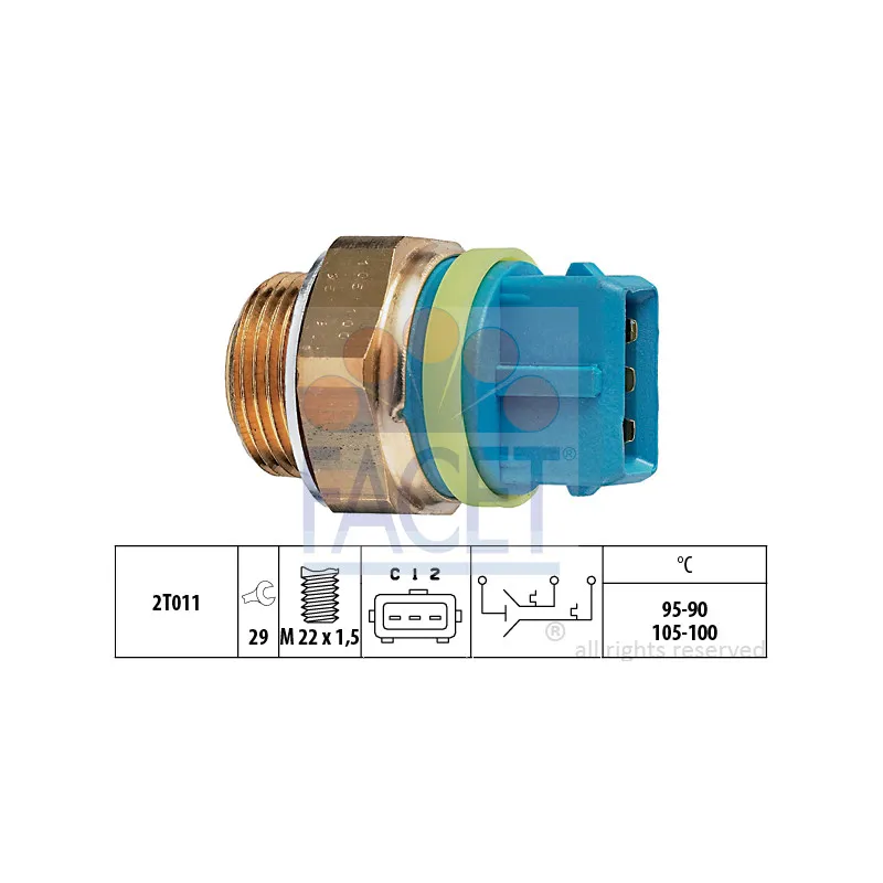 Interrupteur de température, ventilateur de radiateur FACET 7.5677