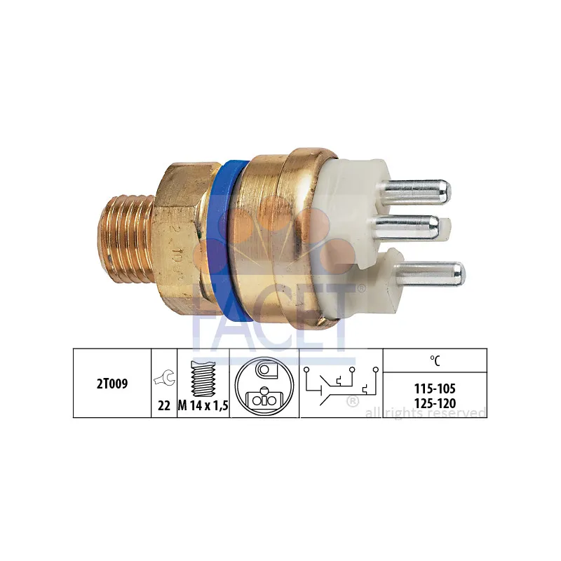 Interrupteur de température, ventilateur de radiateur FACET 7.5678