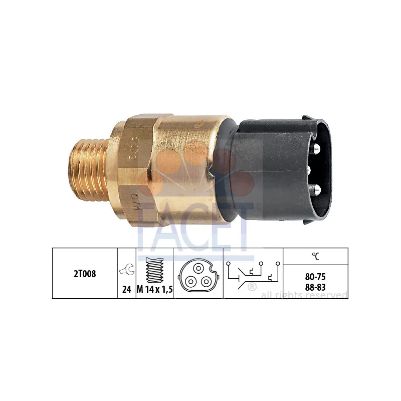 Interrupteur de température, ventilateur de radiateur FACET 7.5679