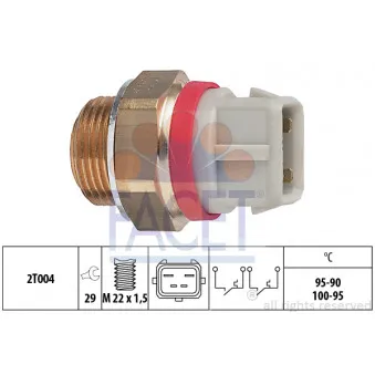 Interrupteur de température, ventilateur de radiateur FACET 7.5682