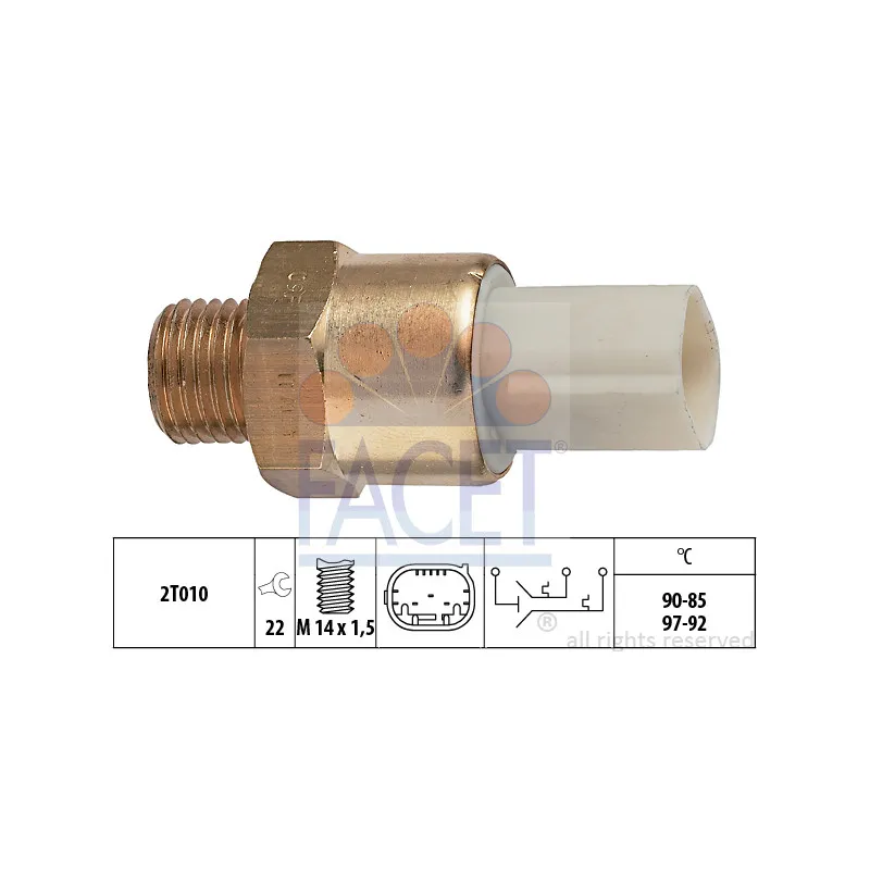 Interrupteur de température, ventilateur de radiateur FACET 7.5684