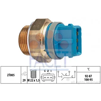 Interrupteur de température, ventilateur de radiateur FACET 7.5687