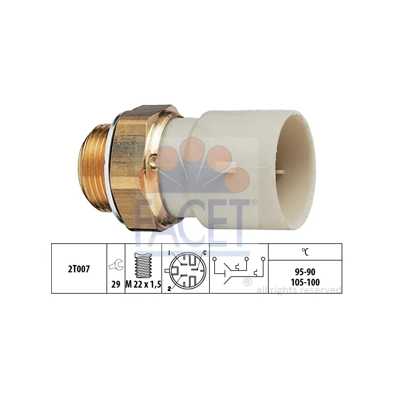 Interrupteur de température, ventilateur de radiateur FACET 7.5688