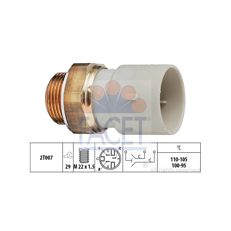 Interrupteur de température, ventilateur de radiateur FACET 7.5689