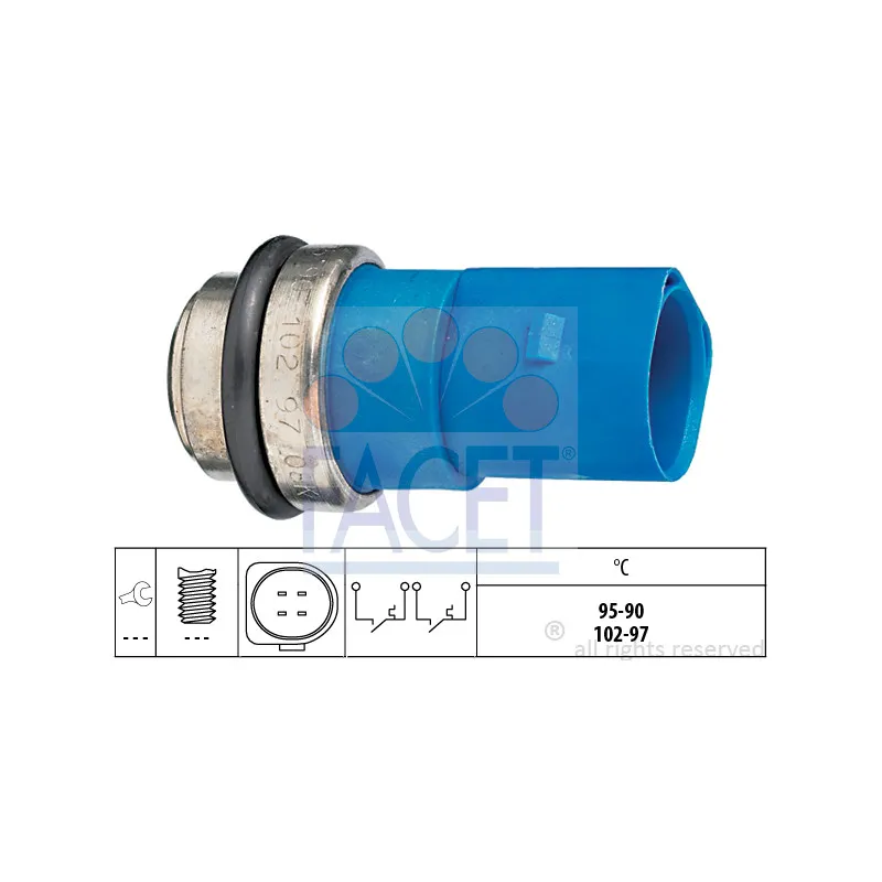 Interrupteur de température, ventilateur de radiateur FACET 7.5692