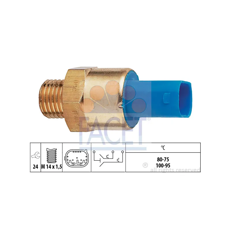 Interrupteur de température, ventilateur de radiateur FACET 7.5694