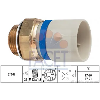 Interrupteur de température, ventilateur de radiateur FACET 7.5701