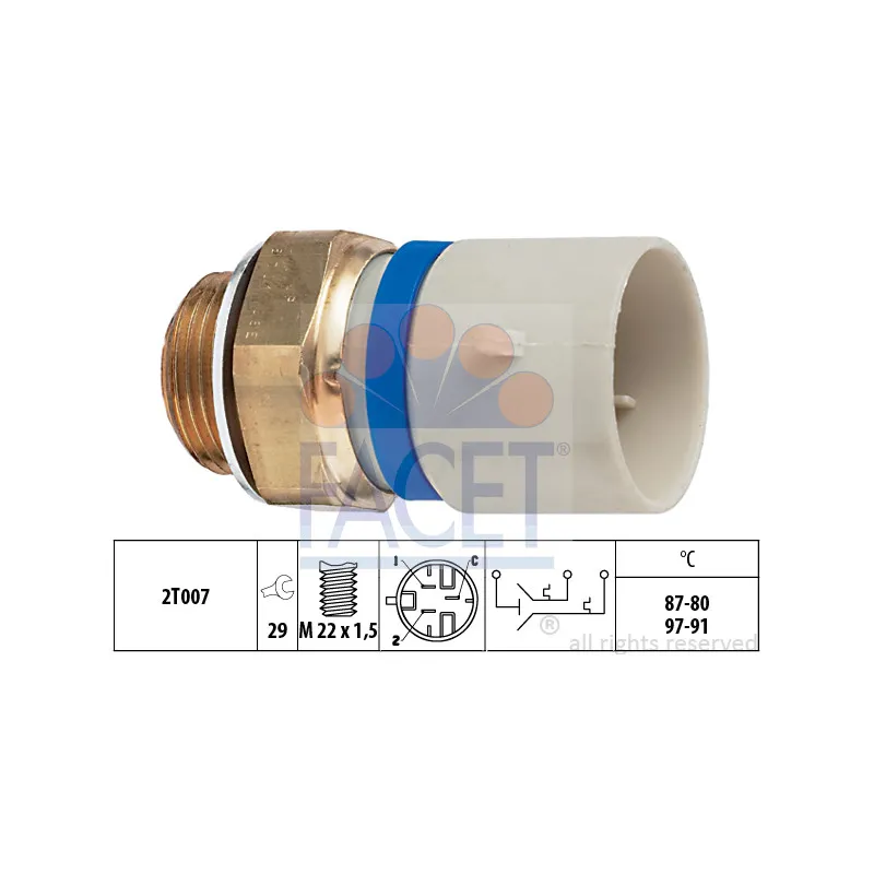 Interrupteur de température, ventilateur de radiateur FACET 7.5701
