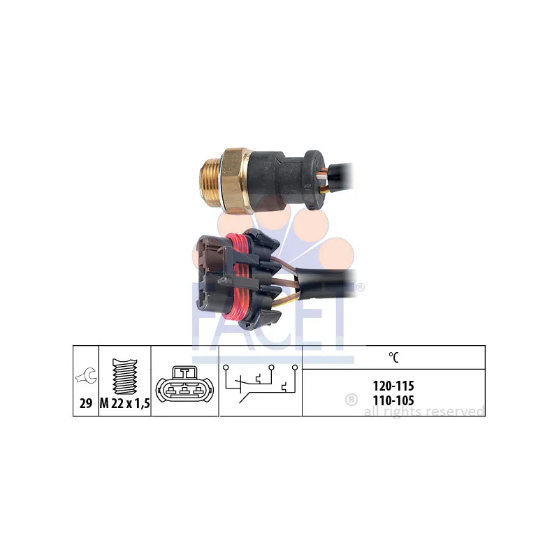 Interrupteur de température, ventilateur de radiateur FACET 7.5703