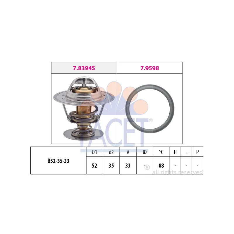 Thermostat d'eau FACET 7.8394