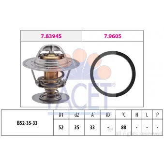Thermostat d'eau FACET 7.8483