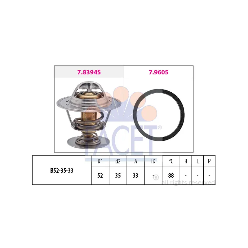 Thermostat d'eau FACET 7.8483