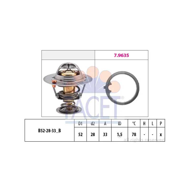 Thermostat d'eau FACET 7.8503