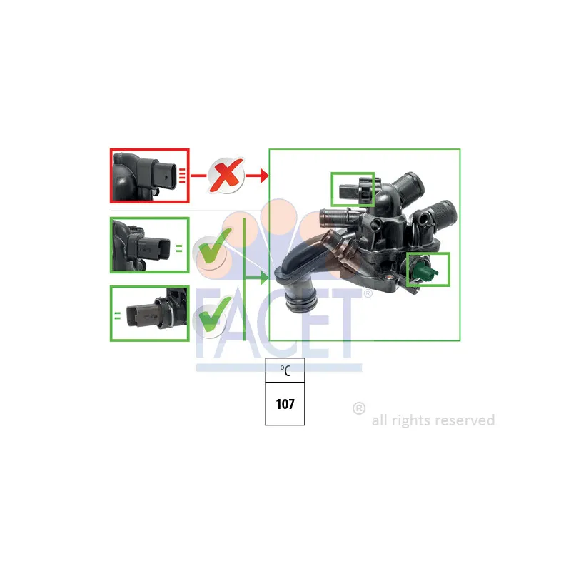 Thermostat, liquide de refroidissement FACET 7.8866