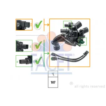 Thermostat, liquide de refroidissement FACET 7.8866K