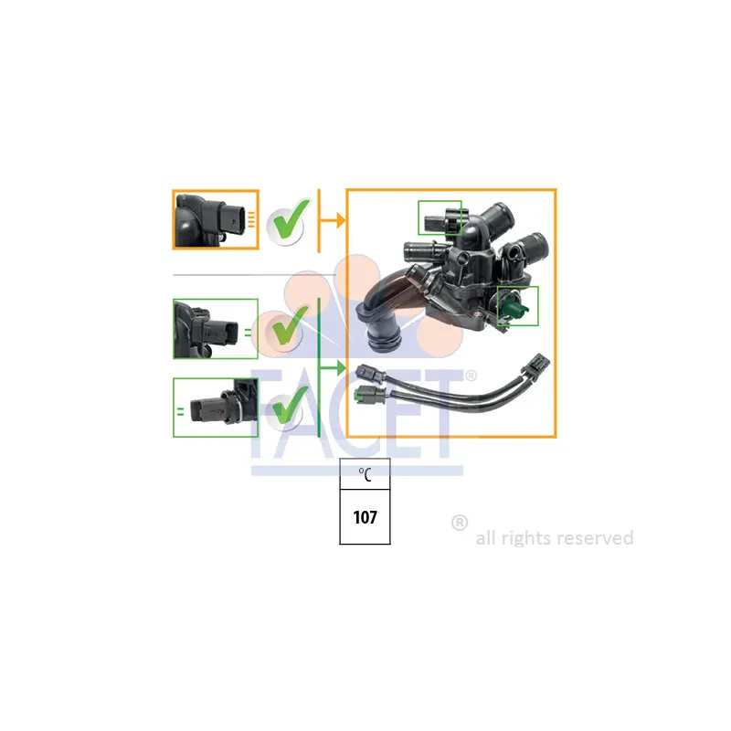 Thermostat, liquide de refroidissement FACET 7.8866K