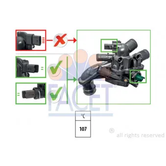 Thermostat, liquide de refroidissement FACET 7.8927