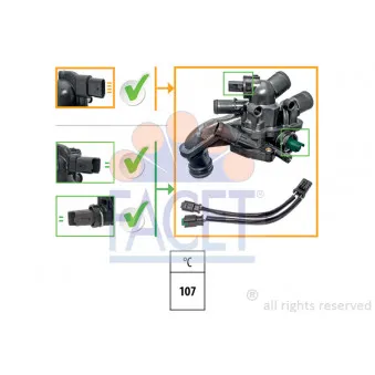 Thermostat, liquide de refroidissement FACET 7.8927K
