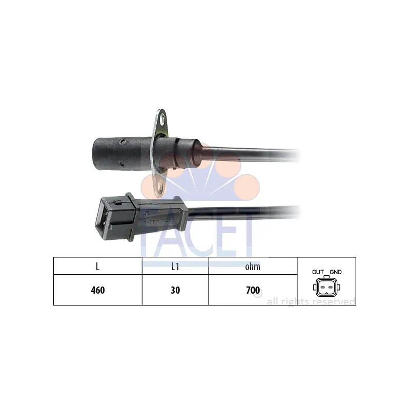 Capteur d'angle, vilebrequin FACET 9.0001