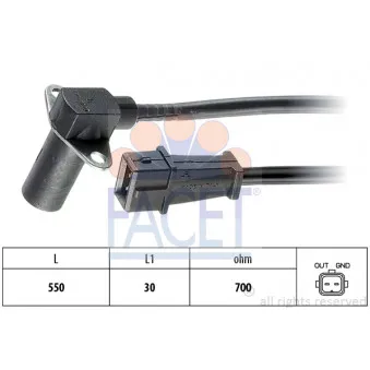 Capteur d'angle, vilebrequin FACET 9.0002