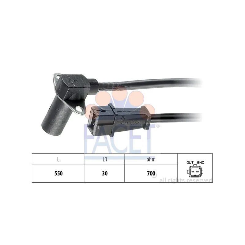 Capteur d'angle, vilebrequin FACET 9.0002