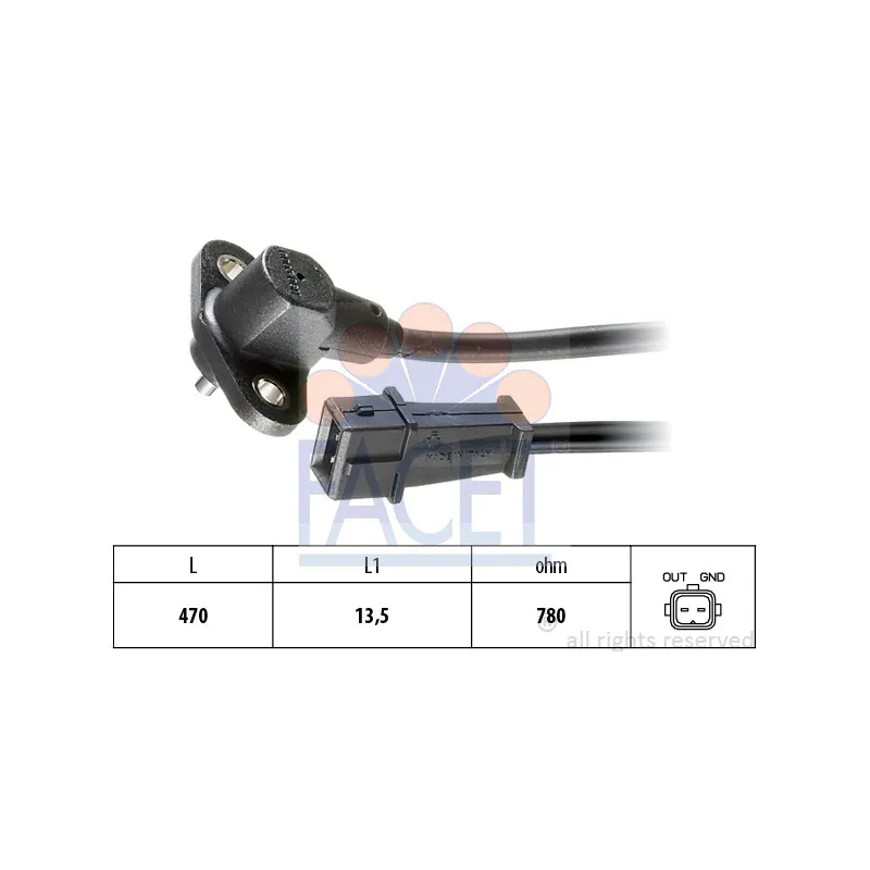 Capteur d'angle, vilebrequin FACET 9.0003