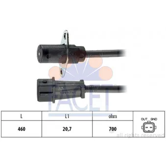 Capteur d'angle, vilebrequin FACET 9.0005