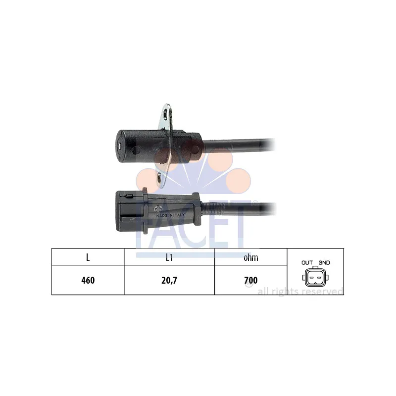 Capteur d'angle, vilebrequin FACET 9.0005