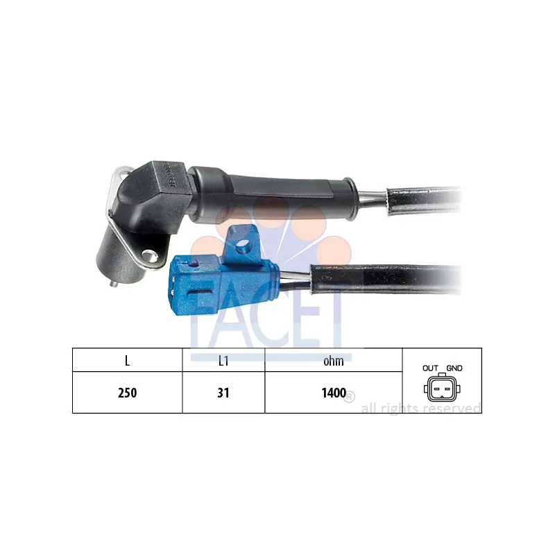 Capteur d'angle, vilebrequin FACET 9.0006