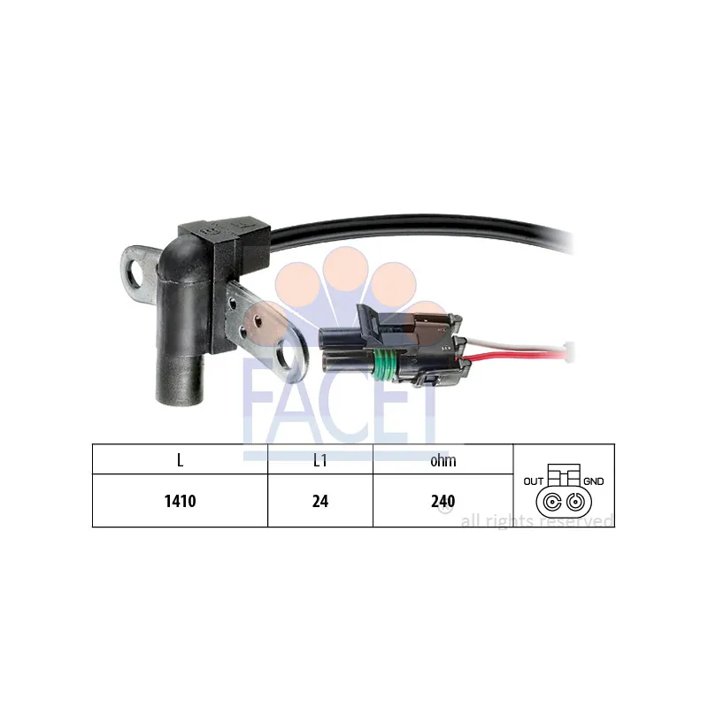 Capteur d'angle, vilebrequin FACET 9.0011