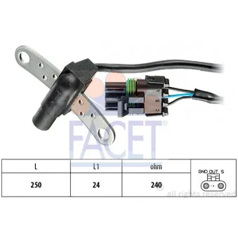 Capteur d'angle, vilebrequin FACET 9.0013