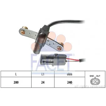 Capteur d'angle, vilebrequin FACET 9.0019