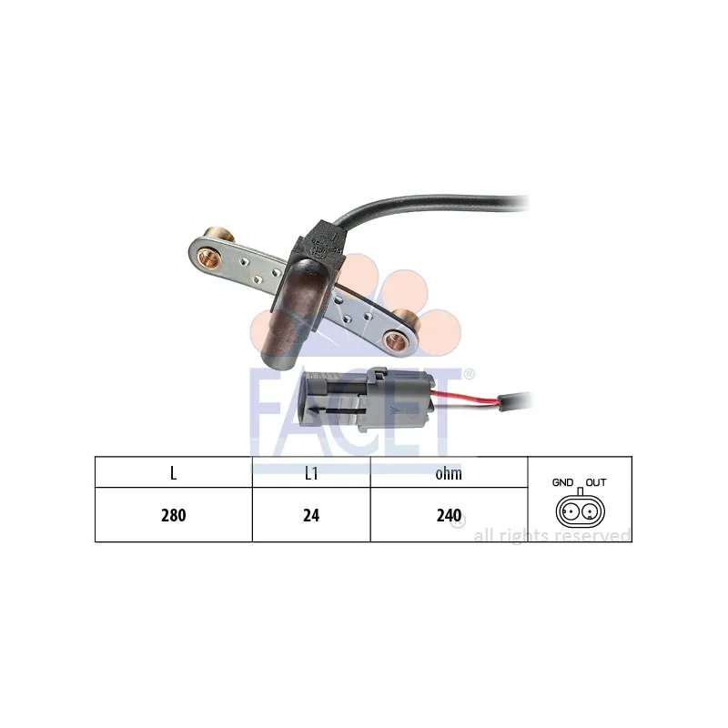 Capteur d'angle, vilebrequin FACET 9.0019